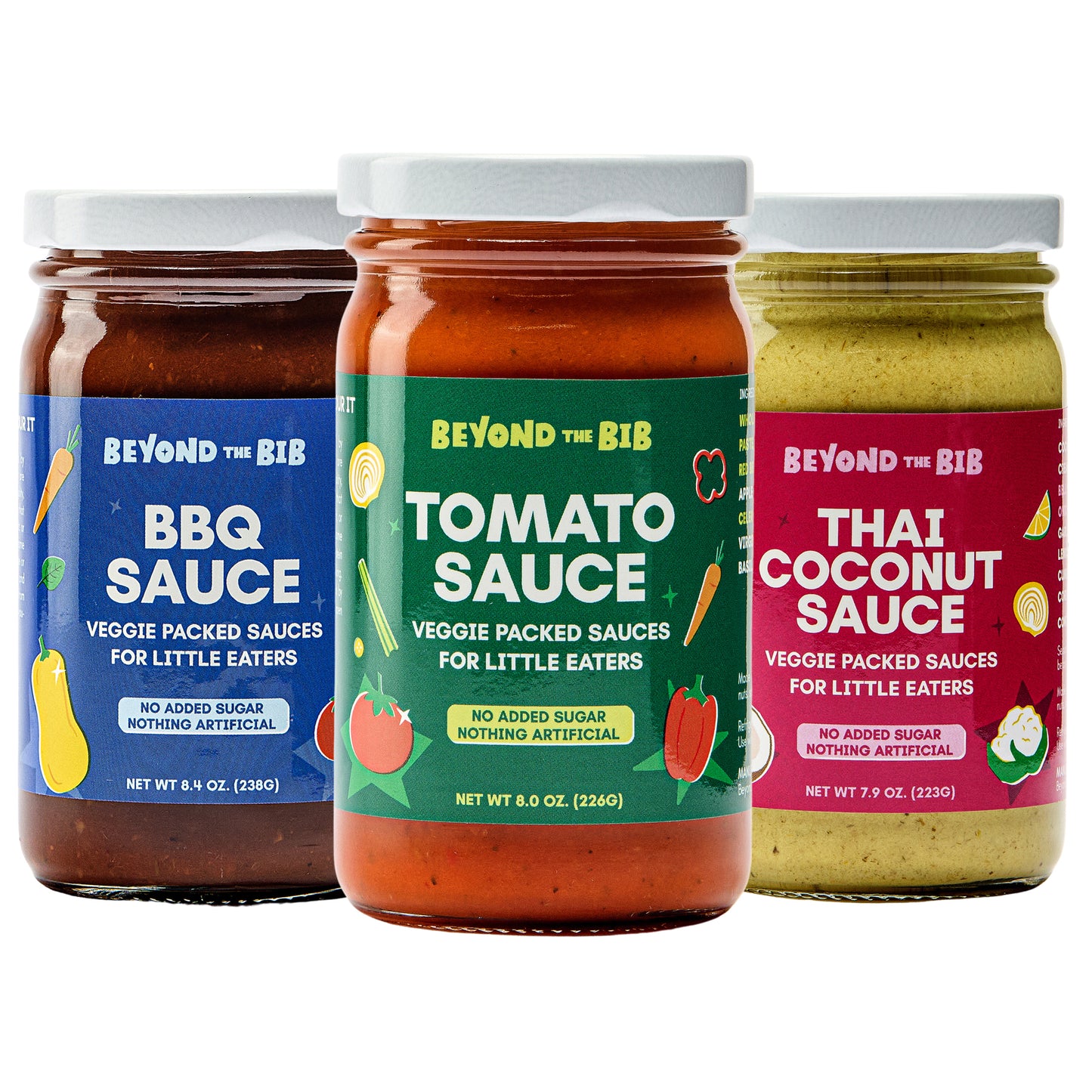 Tomato, BBQ, Thai Coconut Sauce - Variety 3 Pack
